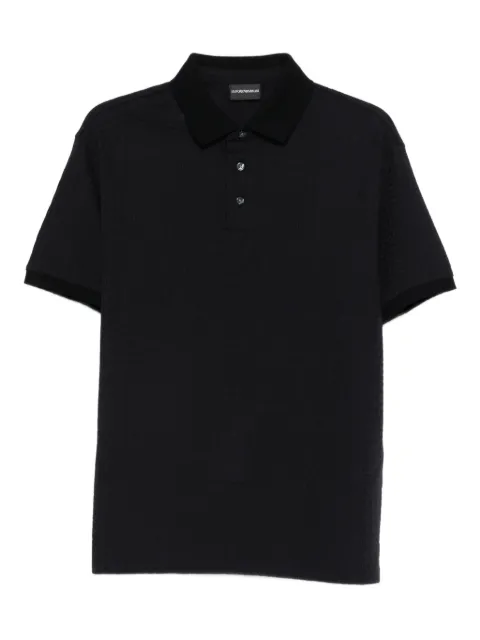 Emporio Armani textured polo shirt Black EM004595AF10762