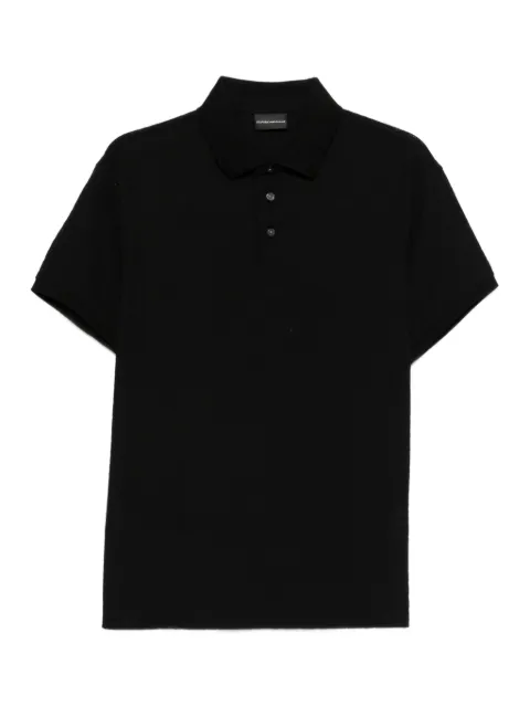 Emporio Armani logo-jacquard polo shirt Black EM004595AF10762