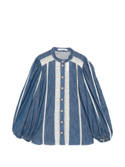 ZIMMERMANN lace-detail button-up shirt Blue 5604TRS261