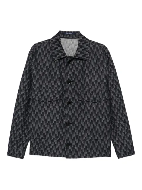Tagliatore chest-pockets patterned shirt jacket Blue ADIBF50036