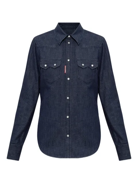 DSQUARED2 wet and dry wash Western shirt Blue S75DL0953D30029