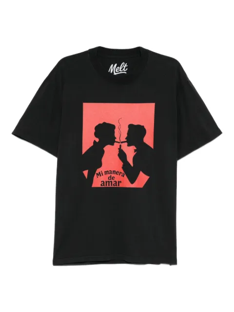 Melt cotton printed T-shirt Black MS5115