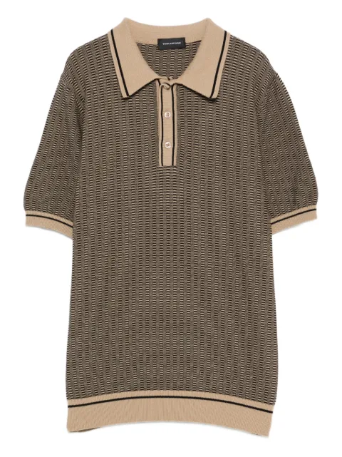 Tagliatore patterned polo shirt Brown THIMBLEPEPWE2605