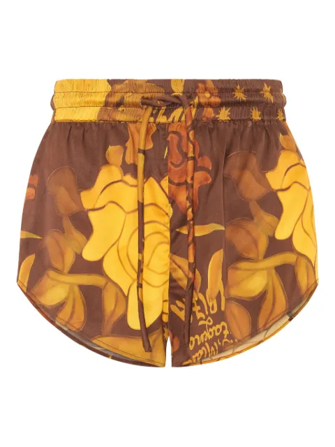 Donde Esteban Veranera drawstring floral-print shorts Brown D41SHOR213