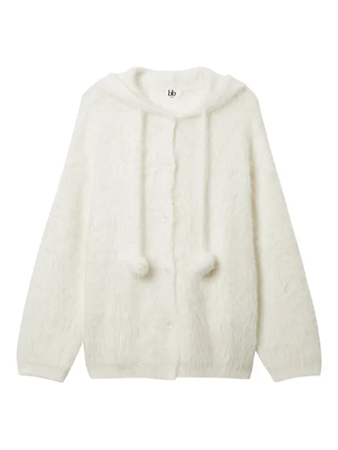 b+ab hooded pom-pom cardigan White 5W365AS