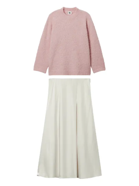 b+ab crew-neck sweater and midi skirt Pink 5W366AS