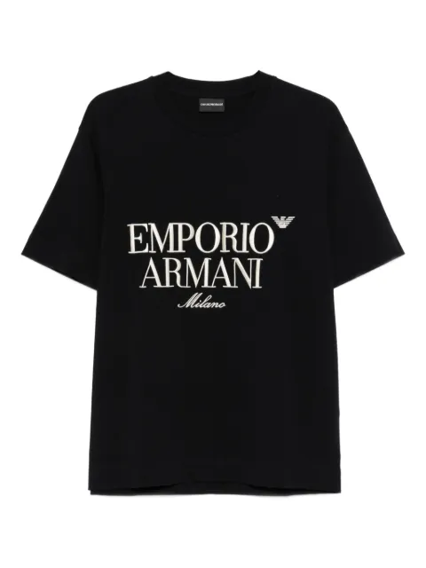 Emporio Armani logo-embroidered T-shirt Black EM005359AF13715