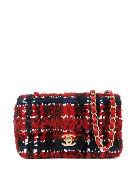 CHANEL Pre-Owned 2021-2025 Mini Rectangular Classic Tweed Plaid Single Flap crossbody bag Red GH78HDU2FIPQ11RA