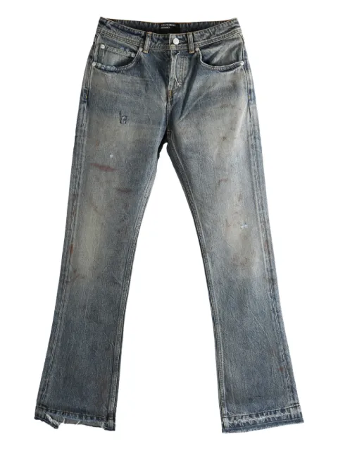 Enfants Riches Déprimés logo-patch distressed denim jeans Blue 120588