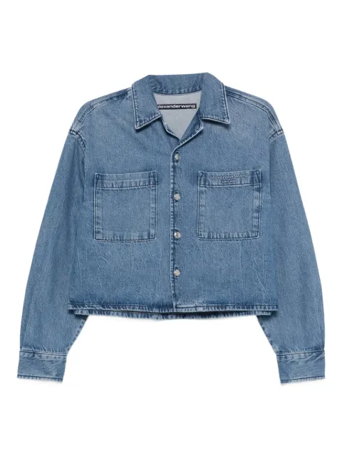 Alexander Wang cropped long sleeve shirt Blue 4DC1261976
