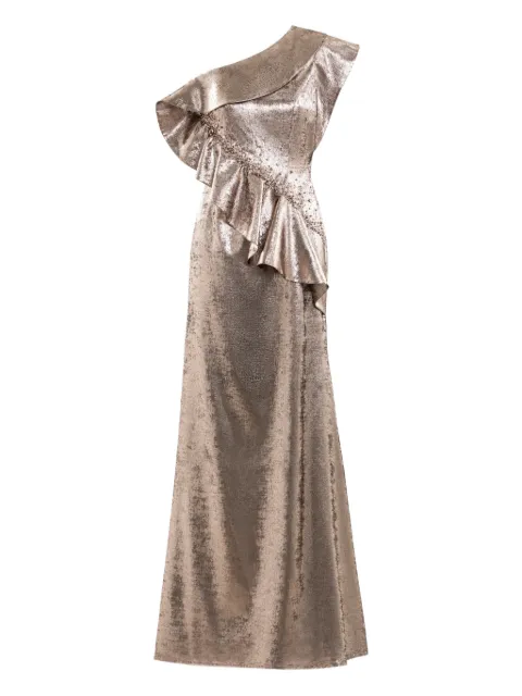 Saiid Kobeisy embellished one-shoulder maxi dress Brown RTWFW2557