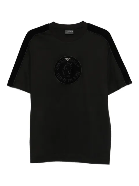 Emporio Armani velvet-panel T-shirt Black EM005344AF10017