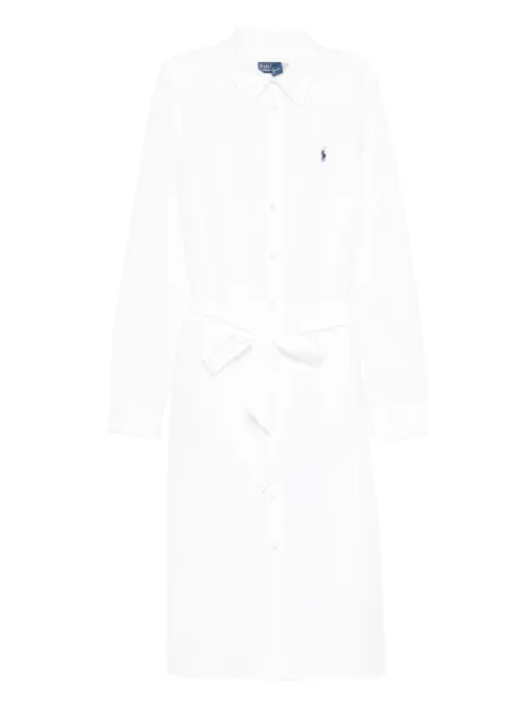 Polo Ralph Lauren tie-waist midi shirt dress White 211B18781001
