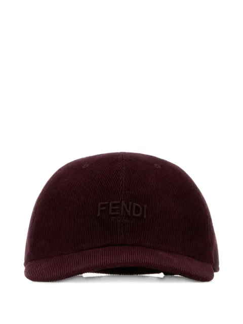 FENDI corduroy-textured baseball cap Red FXQ133AVPL
