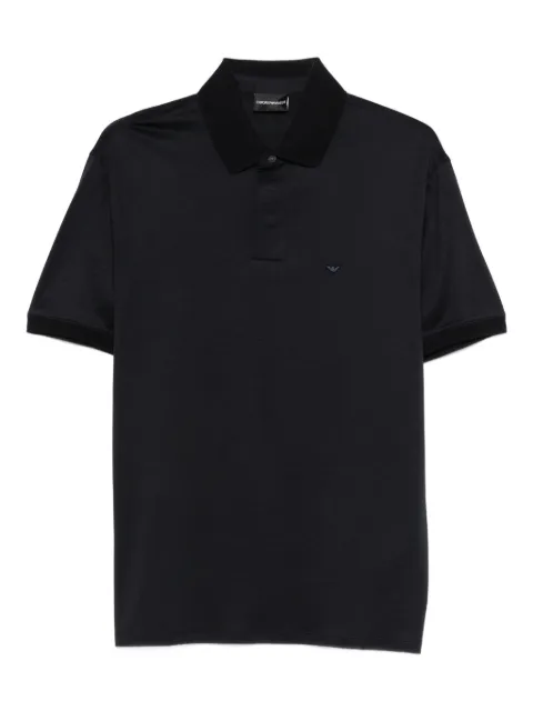 Emporio Armani logo-embroidered polo shirt Grey EM004588AF10017
