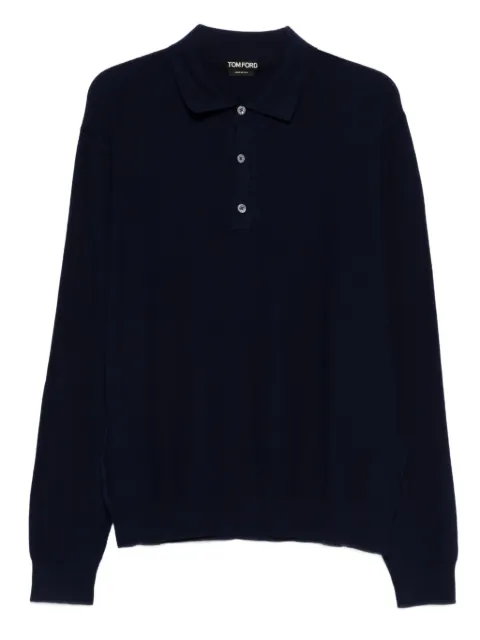 TOM FORD long-sleeve polo shirt Blue KPL049YMS142