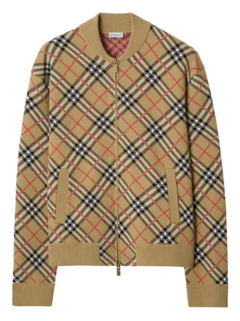 Burberry Check cotton wool bomber jacket Neutrals 8119437