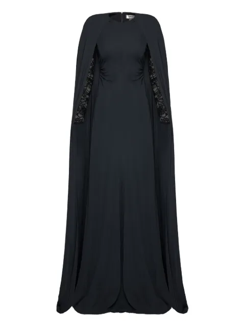 NISSA caped embellished gown Black RS16196
