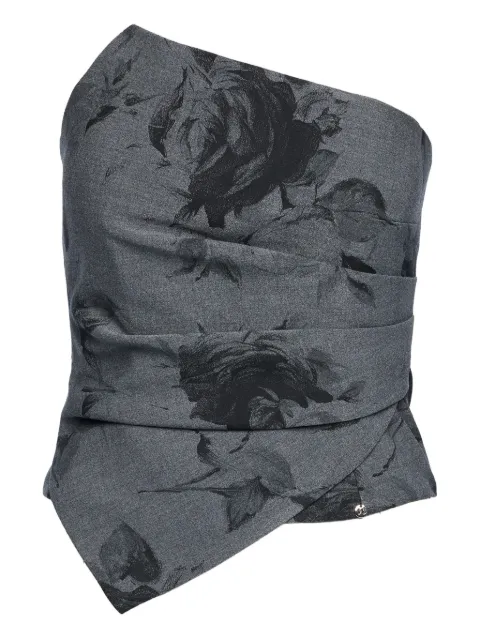 NISSA sleeveless floral-print top Grey TOP16366
