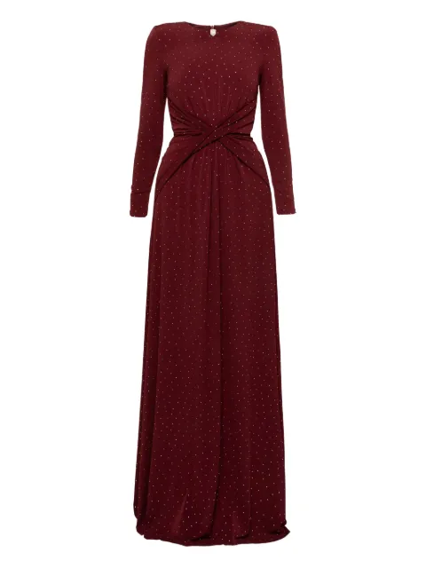 NISSA embellished twisted maxi dress Red RS16175