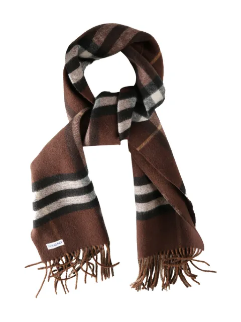 Burberry reversible EKD check cashmere scarf Brown 8117688