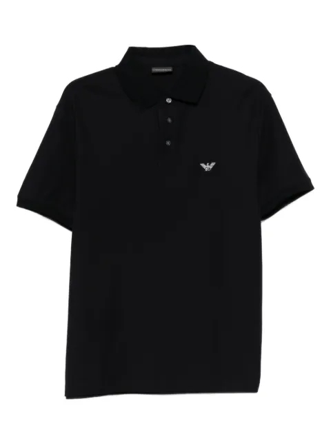 Emporio Armani logo-embroidered polo shirt Black EM005358AF10497