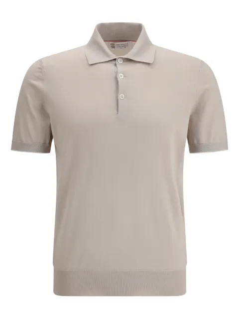 Brunello Cucinelli short-sleeve polo shirt Neutrals M29800125CBD04