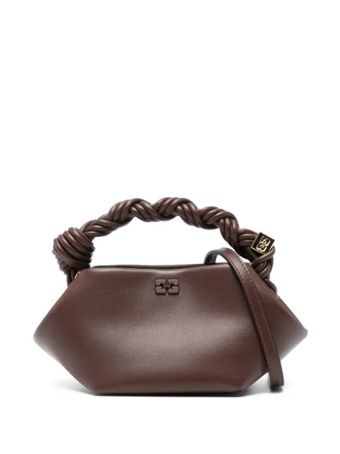 GANNI mini Bou braided-handle tote bag Brown A7280