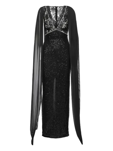 NISSA sequin lace maxi dress Black RS16101