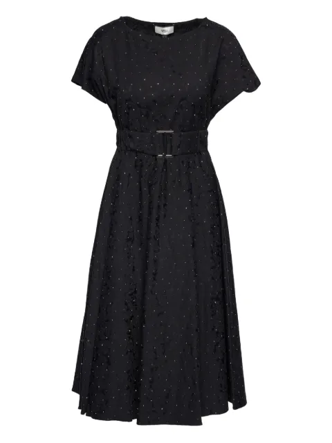 NISSA embellished brocade midi dress Black RS16115