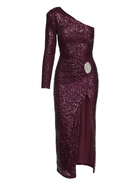 NISSA sequin-embellished one-shoulder maxi dress Red RS16105