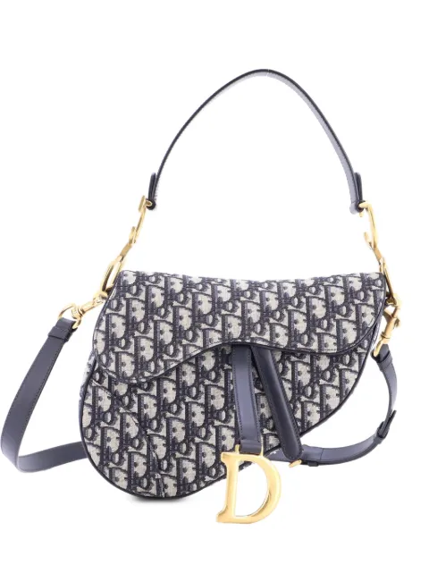 Christian Dior Pre-Owned Saddle Handbag with Strap Oblique Canvas Medium shoulder bag Blue A39F0IUUT7MFTUL6