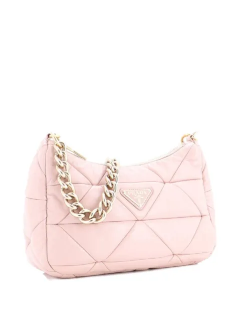 Prada Pre-Owned System Re-Edition Shoulder Bag Quilted Nappa Leather Small hobo bag Neutrals G1T20IL0XEPC5A6V