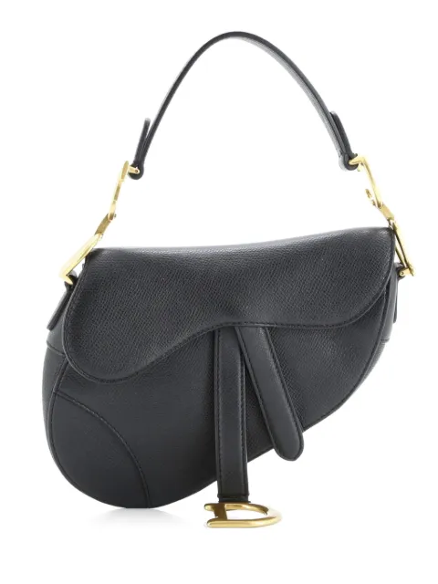 Christian Dior Pre-Owned Saddle Handbag Leather Mini shoulder bag Black MQZAXWVOZLJX4LWL