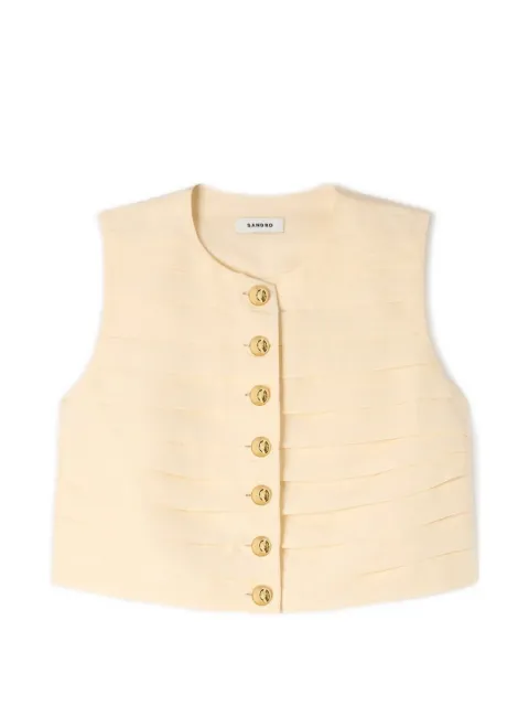 SANDRO Kinsley button waistcoat Neutrals SFPTO00922