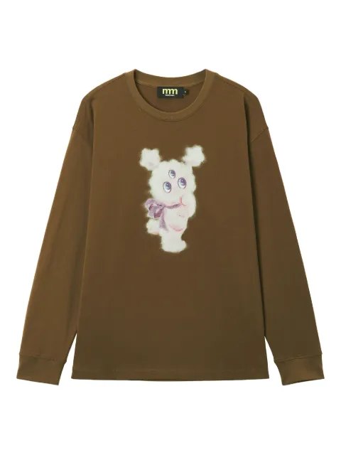 Mini Cream printed long-sleeve T-shirt Brown 5WM631A