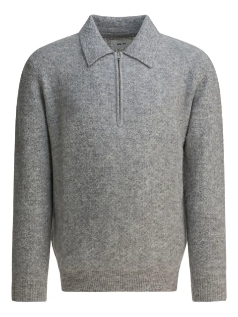 NN07 Alfie zip-textured polo shirt Grey 2560000112930