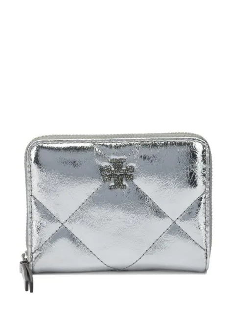 Tory Burch Kira Diamond Quilt Metallic wallet Silver 175007040