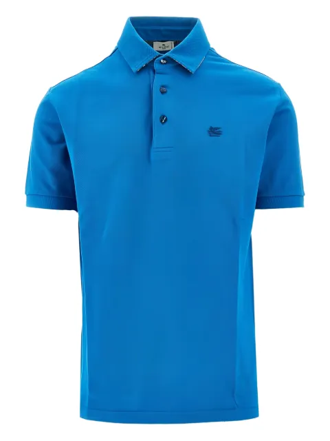 ETRO logo-embroidered polo shirt Blue MRMD0006AV878B0959