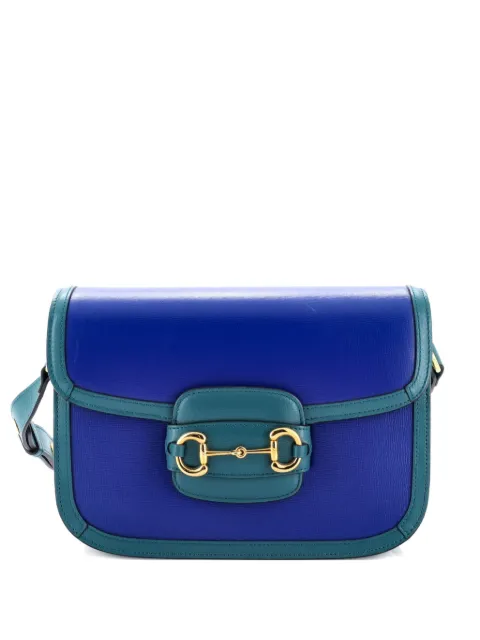 Gucci Pre-Owned Horsebit 1955 Leather Small shoulder bag Blue 1KSA17DXP68KOFDF