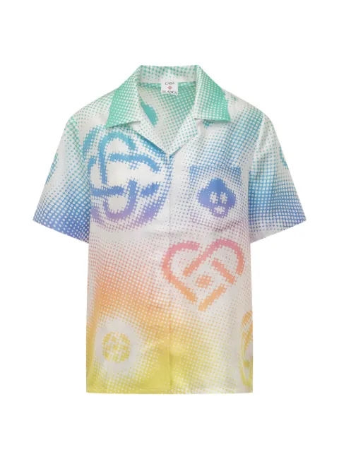 Casablanca cuban-collar printed shirt White WSP26SH20002