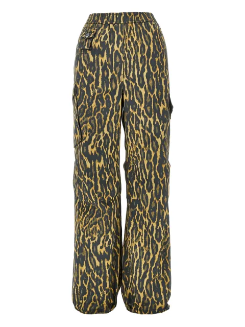 GANNI leopard-print trousers Black A1080045