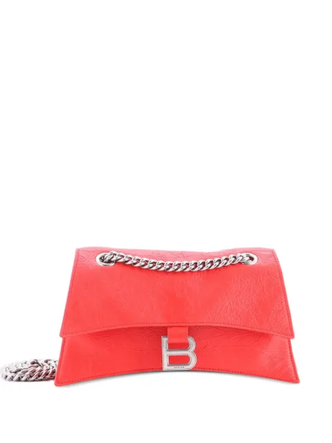 Balenciaga Pre-Owned Crush Chain Flap Bag Leather Small crossbody bag Red EZSQ8VF7UDDC9P7G