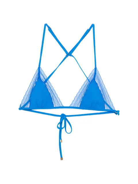 Kiki de Montparnasse lace-inset bikini top Blue R2610ST004BLEU