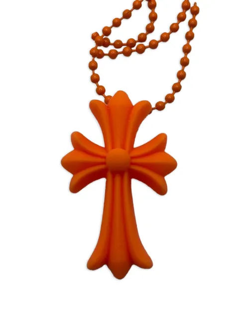 Chrome Hearts Cross pendant necklace Orange CHRM0492