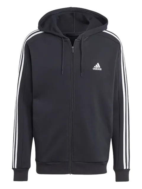 adidas Essentials 3-stripes full-zip hoodie Black IB4029