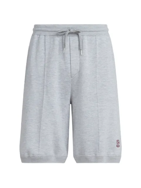 Brunello Cucinelli cotton and silk french-terry double-knit bermuda shorts with logo Grey MNB806409GC072