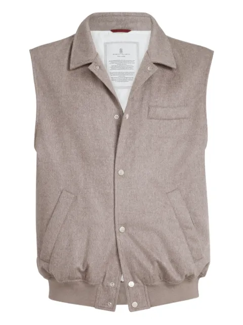 Brunello Cucinelli flannel padded gilet Neutrals MV4216585CE028