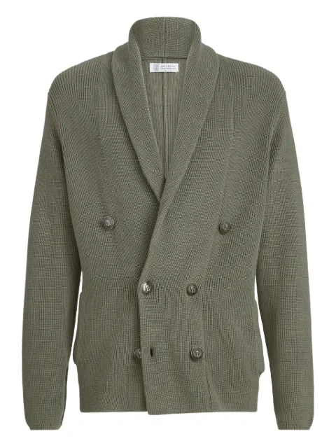 Brunello Cucinelli rib cardigan Green M2873346C7868