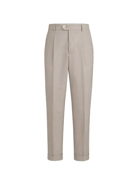 Brunello Cucinelli virgin wool fresco trousers with pleat Neutrals M032PE1450C493